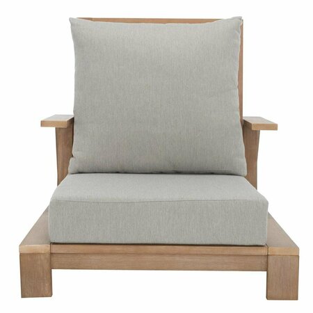 SAFAVIEH Lanai Wood Patio Chair, Dark Brown & Beige CPT1038A
